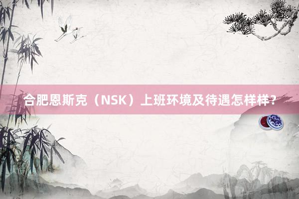 合肥恩斯克（NSK）上班环境及待遇怎样样？